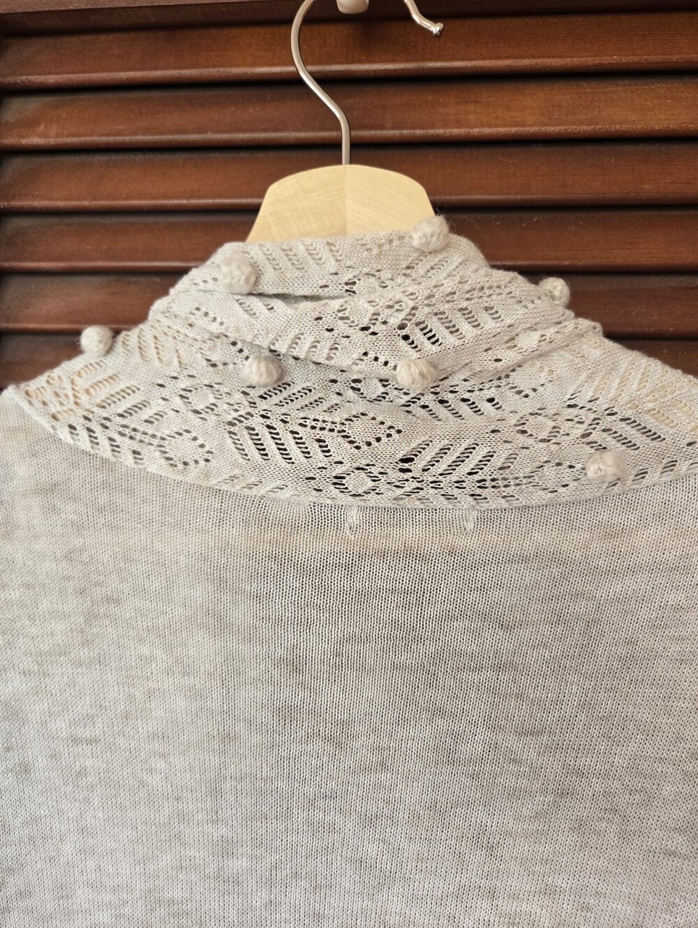 Knitted & Knotted For Anthropologie Open Crochet Cardigan Selt Tie Otmeal XL - Picture 9 of 13